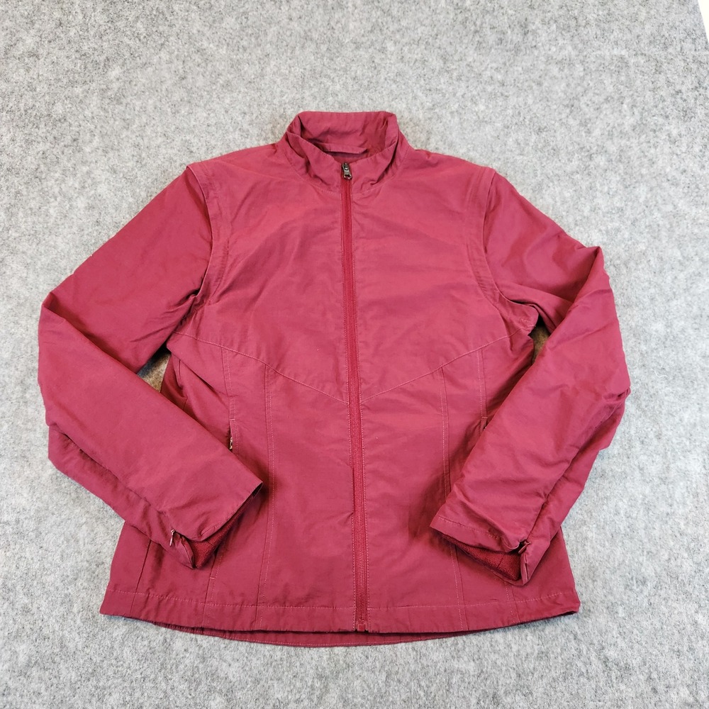 SCOTTeVEST Sterling Jacket Women M Red TEC Travel Utility Convertible Full Zip